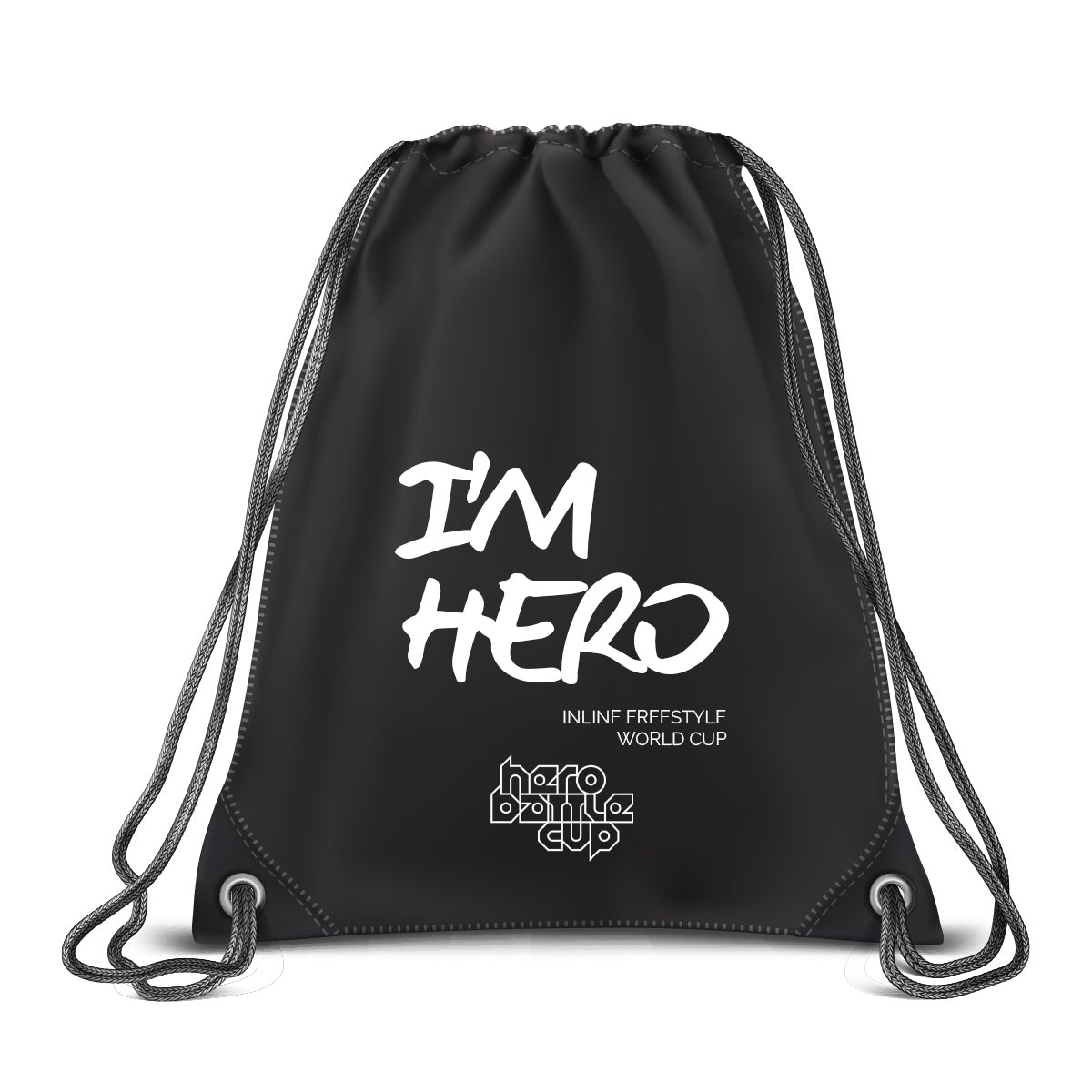 HBC bag "I'M HERO" B&W.